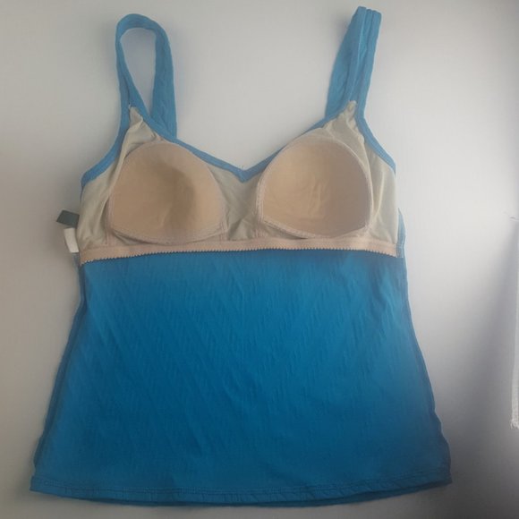 Ralph Lauren Women's Swimsuit Top Tankini Size 8 Ribbed Blue - Picture 7 of 11